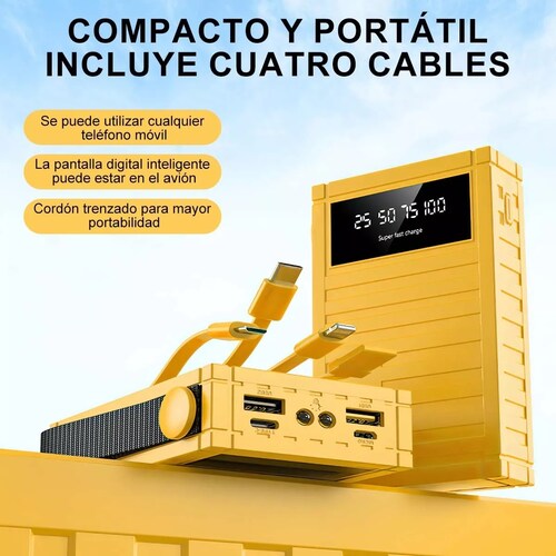 Power Bank Pila Baterias Para Celular Portatil 20000mah Amarillo