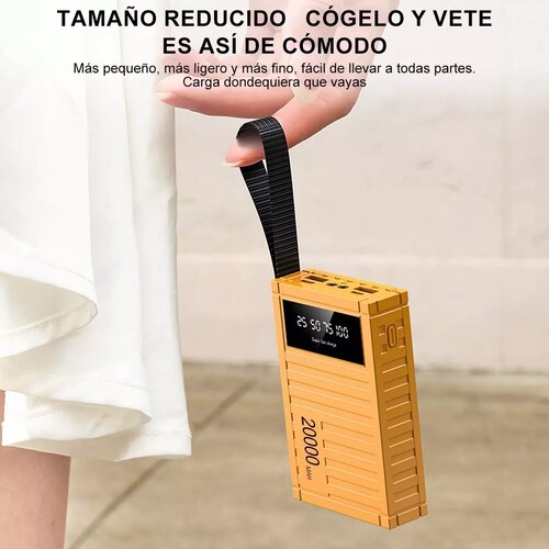 Power Bank Pila Baterias Para Celular Portatil 20000mah Amarillo