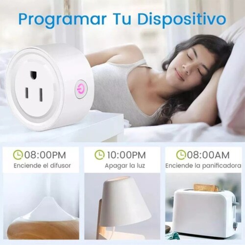 Enchufe Inteligente Wifi Con App, 4 Uds. Blanco