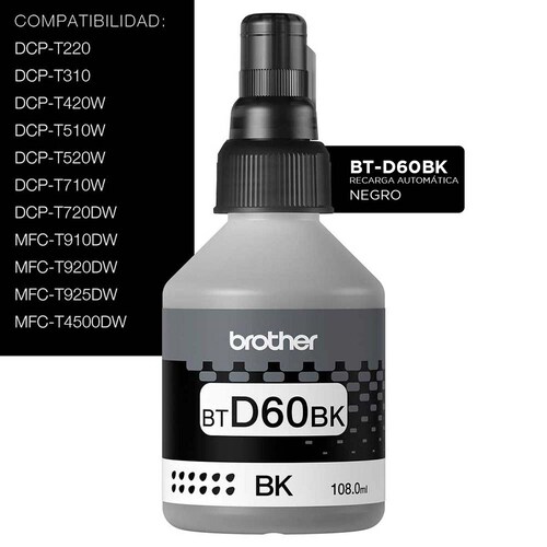 Tinta Original Brother Btd 60bk Para Brother T310,t510,t710