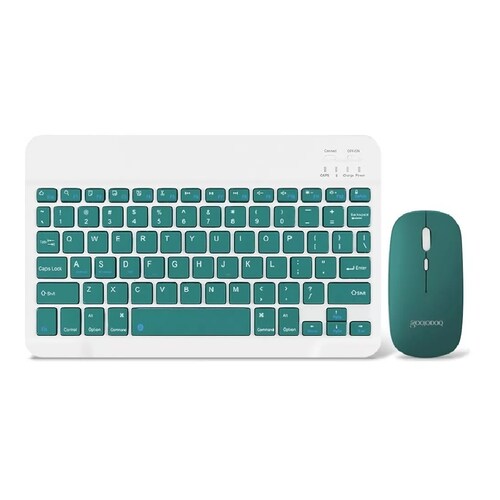 Combinación De Teclado Y Mouse Inalámbricos Para Pc iPad Verde Obscura