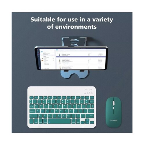 Combinación De Teclado Y Mouse Inalámbricos Para Pc iPad Verde Obscura