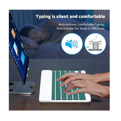 Combinación De Teclado Y Mouse Inalámbricos Para Pc iPad Verde Obscura