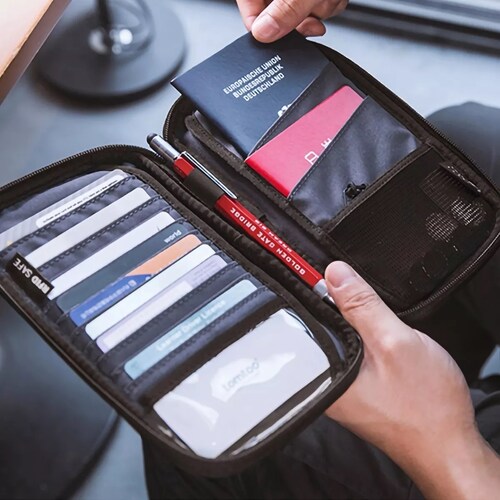 Cartera Impermeable Con Protección Para Viaje Azul