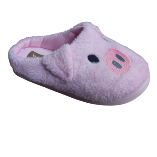 Pantufla para dama de puerquito bordada BUMY.