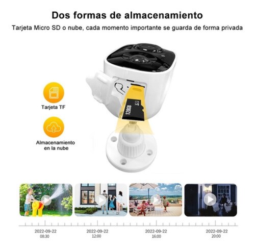 Cámara De Seguridad Wifi Solar,no Requiere Hub C/panel Solar Blanco