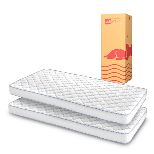 CAMA CHEROKEE INDI GRIS + TWO PACK COLCHONES EN CAJA INDI