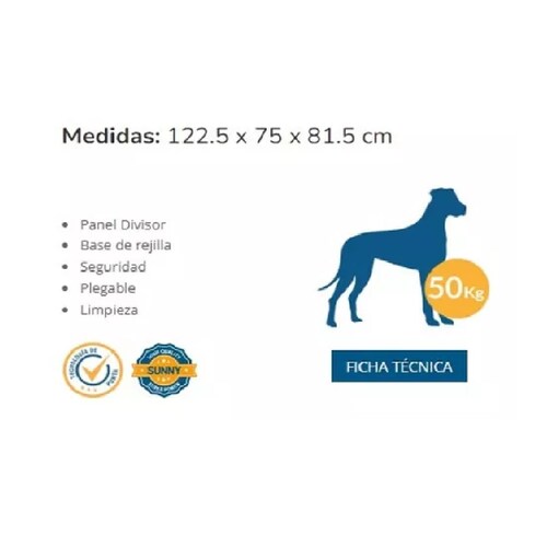 Jaula Metálica Plegable P/perro Panel Divisor Dwb-6000 Sunny