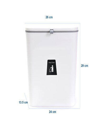 Bote de Basura Colgante para Cocina, Bote con Tapa de Cocina con Jalador de Migajas Capacidad 9L