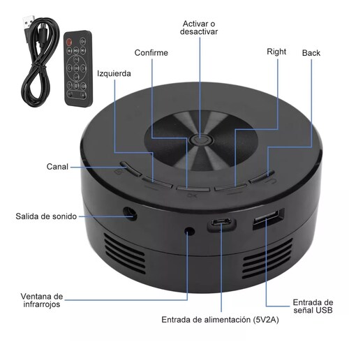 Mini Proyector Portátil Hd 1500 Lúmenes Usb Teléfono