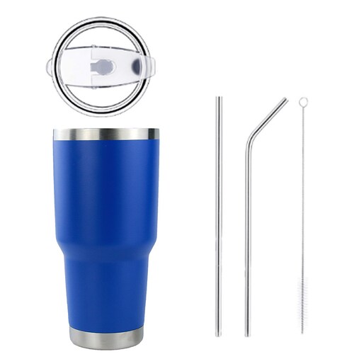 Termo Vaso de Acero Inoxidable 30oz Doble Pared Aislada al Vacío para Bebidas Frías y Calientes con Pajita y Popote Regalos Corporativo.