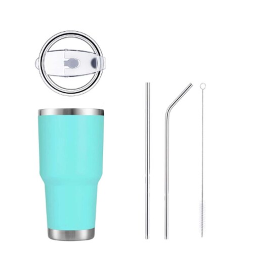 Termo Vaso de Acero Inoxidable 30oz Doble Pared Aislada al Vacío para Bebidas Frías y Calientes con Pajita y Popote Regalos Corporativo.