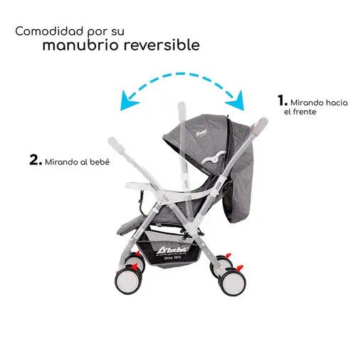 Carriola de mango reversible Baby BM Gris.