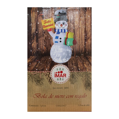 Inflable Navideño Muñeco De Nieve Feliz Navidad 1.80mts
