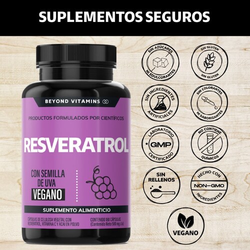 Suplemento Alimenticio Beyond Vitamins Resveratrol 180 cápsulas