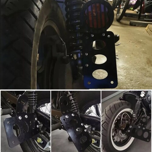 Porta Placa Lateral Moto Plano Harley Choper Porta placa