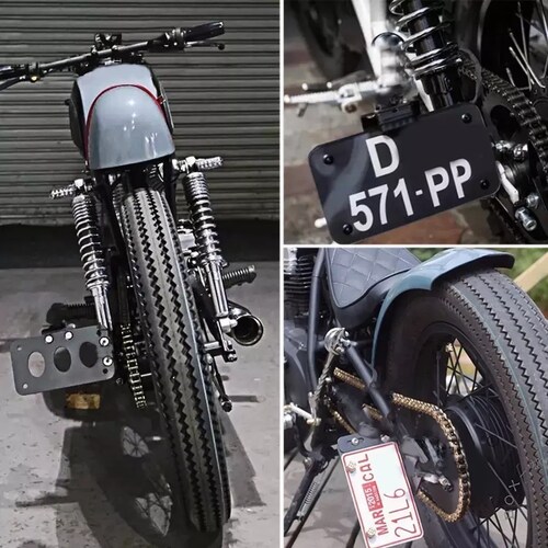 Porta Placa Lateral Moto Plano Harley Choper Porta placa