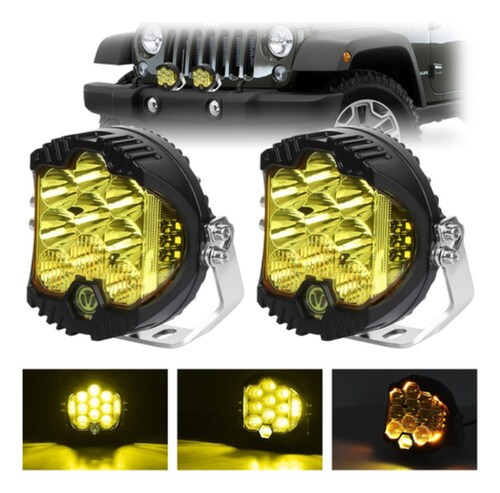 Par Faros Redondos Led Superpotente 50w Tipo Baja 5 Pulgadas  Negro