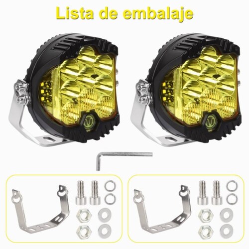 Par Faros Redondos Led Superpotente 50w Tipo Baja 5 Pulgadas  Negro