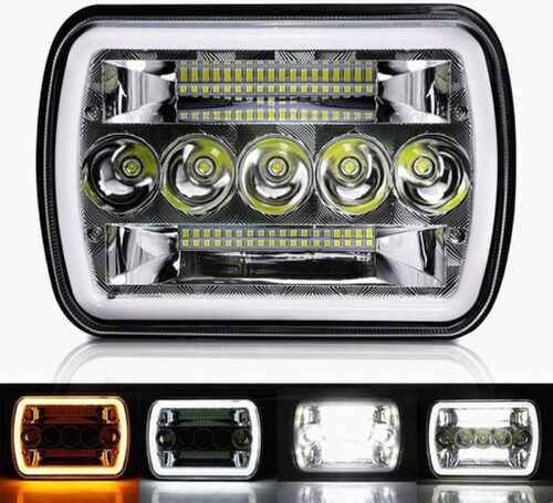 Faro Led De Luz Alta Y Baja 7x6 Para Conducción Diurna 