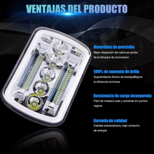 Faro Led De Luz Alta Y Baja 7x6 Para Conducción Diurna 