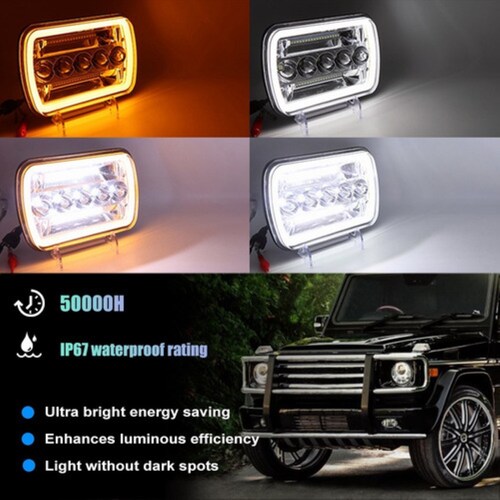 Faro Led De Luz Alta Y Baja 7x6 Para Conducción Diurna 