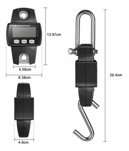 Báscula Industrial Lcd Digital Portátil Para Colgar 500 Kg Negro