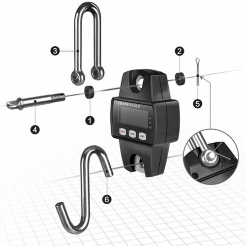 Báscula Industrial Lcd Digital Portátil Para Colgar 500 Kg Negro