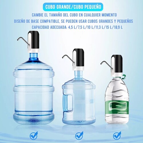 Set Dispensador De Agua Eléctrico Recargable De Garrafón 2 Pzas