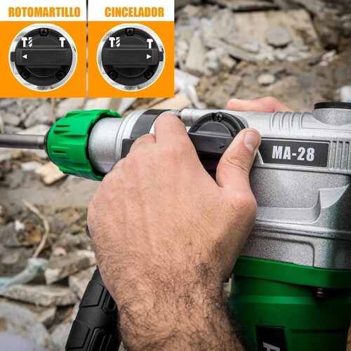 Rotomartillo Cincelador Industrial Sds 1600w Verde