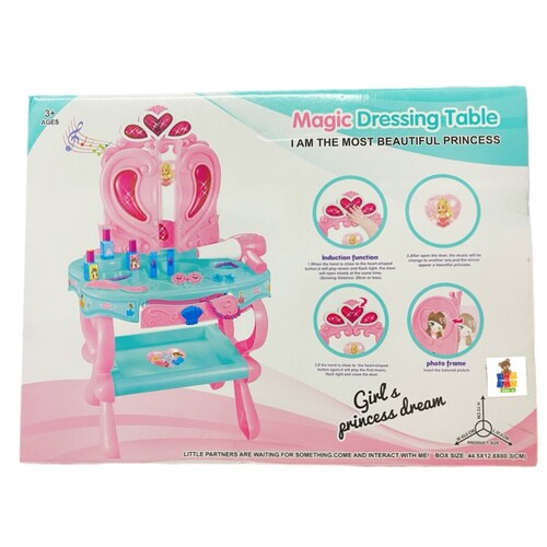 Tocador Belleza Princesa Espejo Musical Con Luces Y Secadora