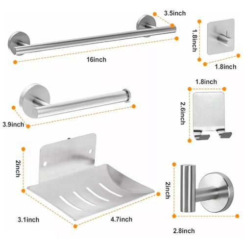Juego De Accesorios De Baño De Níquel Cepillado De 10 Piezas