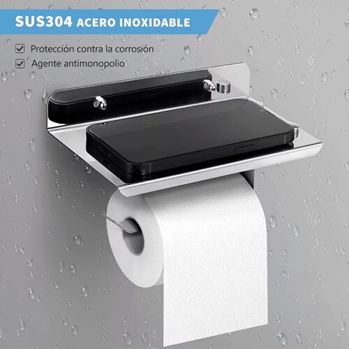Portarrollo De Papel Higiénico 304 De Acero Inoxidable.