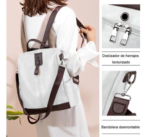 Bolso Antirrobo De Hombro De Moda Informal Blanco