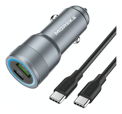 Turbo Cargador Para Auto Carga Rapida Qc 3.0 2 Puertos Usb. Plata