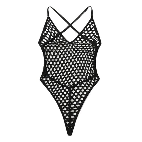 Body de red sin mangas sexy.