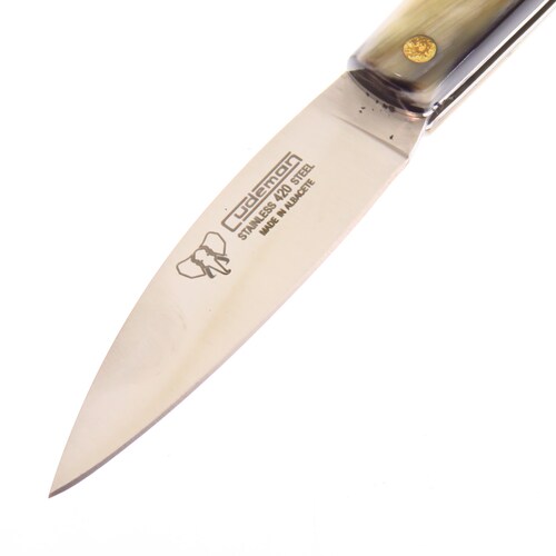 Cu445af Cudeman Navaja Campera Cuerno De Toro C Fda S Seguro.