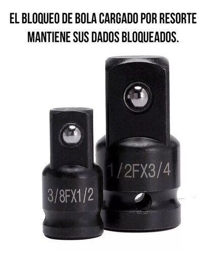 Juego Adaptadores Para Dados Y Llaves De Impacto 6 Pz.
