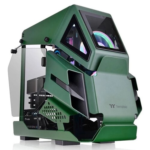 Gabinete Gamer THERMALTAKE AH T200 Micro ATX Cristal Templado Verde CA-1R4-00SCWN-00 