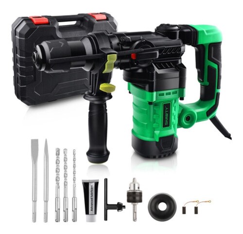 Rotomartillo Cincelador Martillo Demoledor 1600w Verde/NEGRO