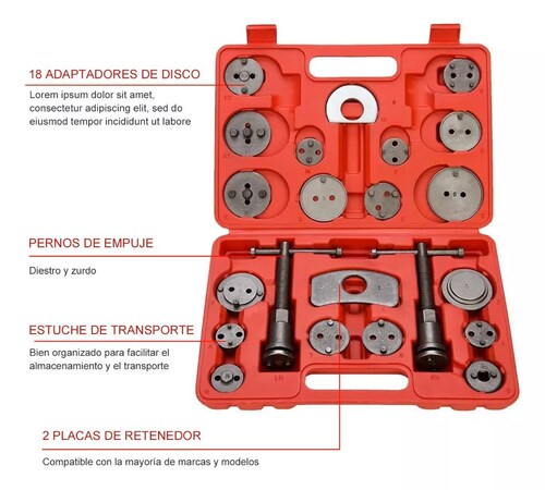 Juego 22 Opresor Pistón Frenos Cambiar Balatas Auto Universa