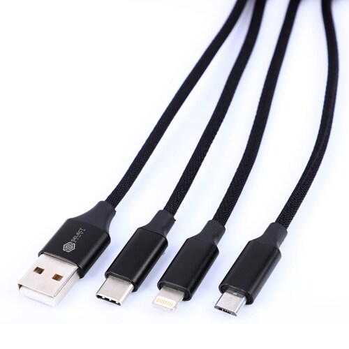 Cable De Datos Y Carga Usb 3 En 1 V8 Tipo C Lightning Select Sound