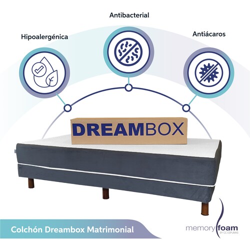 Memory Foam Dreambox Colchón En Caja, Matrimonial