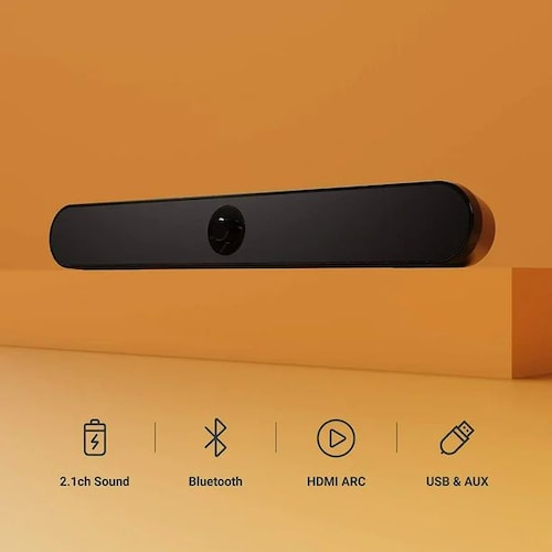  Barra de sonido con altavoces potentes,: Bluetooth  con 8 horas de reproducción   Majority Atlas 