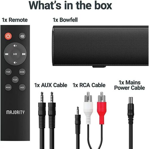 Barra de sonido con subwoofer incorporado Majority Bowfell  .