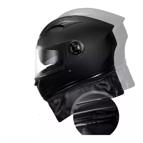 Casco Plegable Antifog Motocicleta Negro Mate+guantes