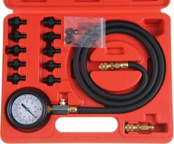 Kit De Manómetro Para Medir La Presión De Aceite Del Motor Estuche Rojo Herramientas Negras