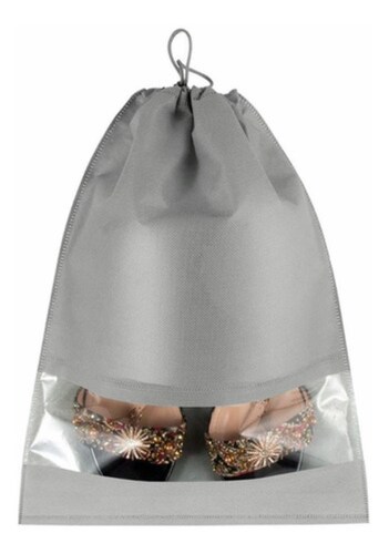 12 Pcs Bolsas De Viaje Portátil Para Zapatos, Organizadoras Gris 