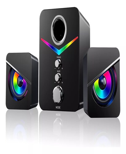 Tone Joy Bocinas Con Subwoofer Con Luces Rgb Led Para Pc/tv.