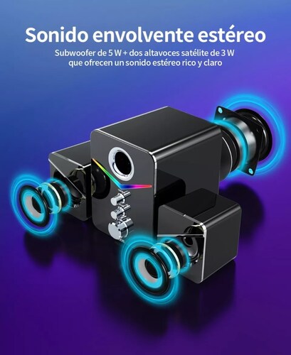 Tone Joy Bocinas Con Subwoofer Con Luces Rgb Led Para Pc/tv.